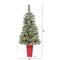 4ft. Pre-Lit Potted Frosted Swiss Pine Artificial Christmas Tree with Berries, Clear LED Lights